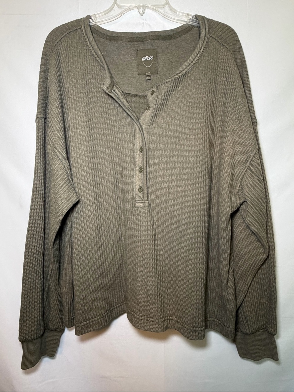 Aerie Waffle Henley Long Sleeve